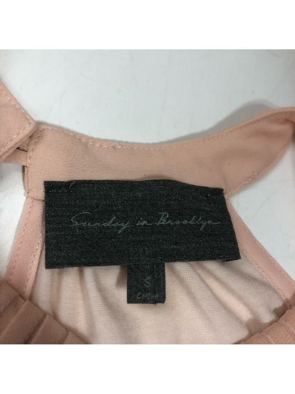 Anthropologie Sunday in Brooklyn Peach Pintucked Halter Tank Top, size S - Picture 8 of 11